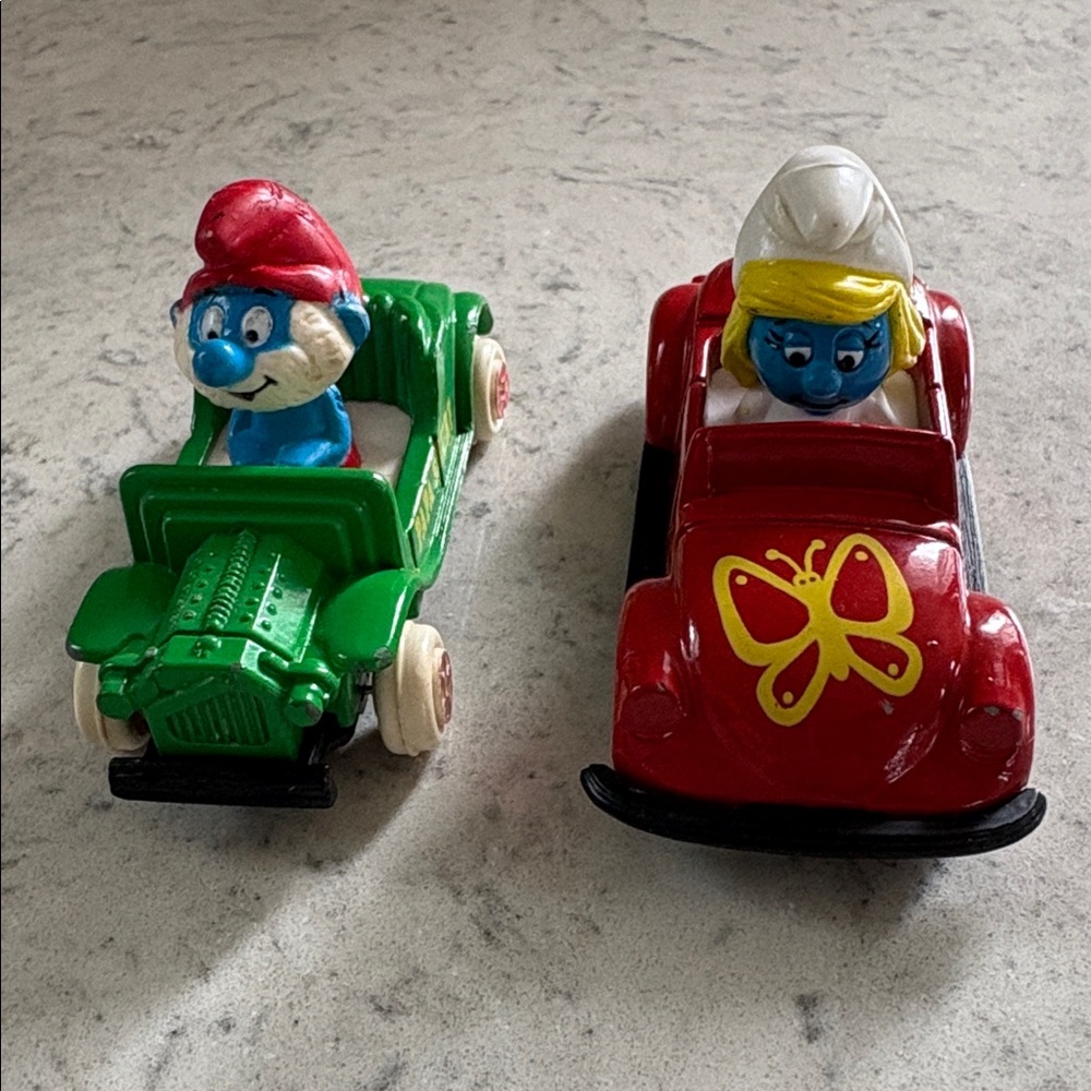 1978-1980’s Lot SMURFS Schleich PEYO figures, Mushroom hut, ERTL cars, teacup - Picture 13 of 16